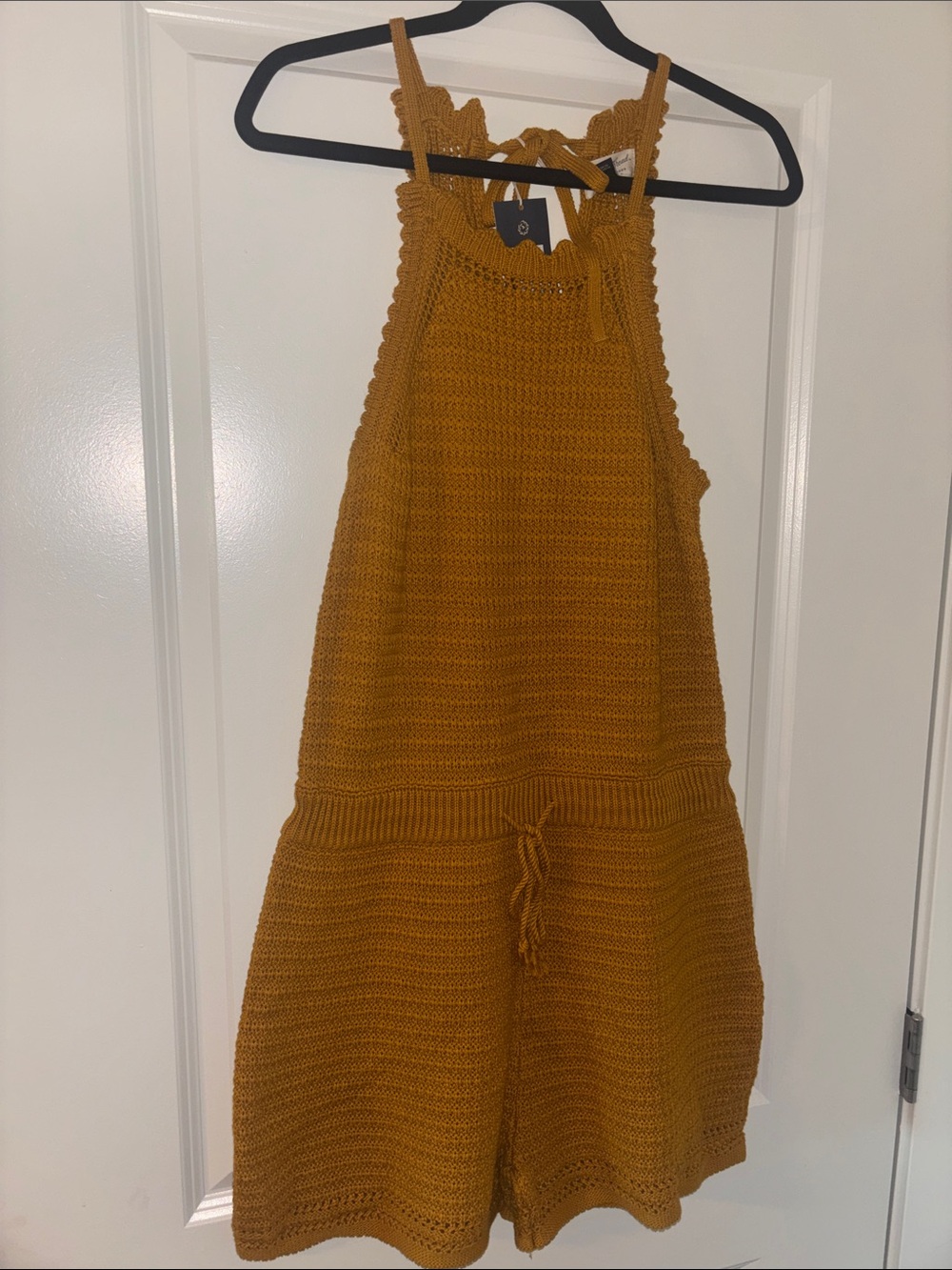 Universal Thread Mustard Crochet Romper